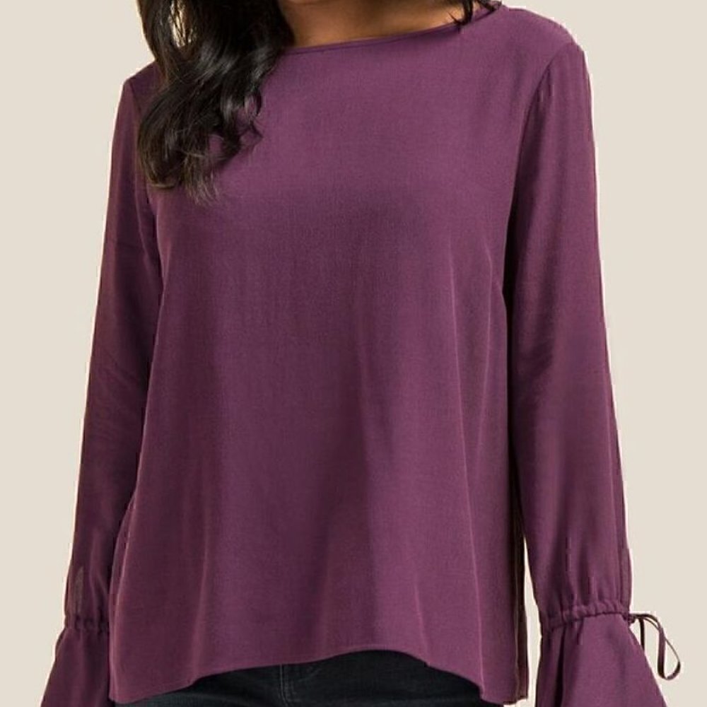 Blue Rain Womens Purple Bell Sleeve Blouse (NWT) Size Medium - Picture 12 of 13